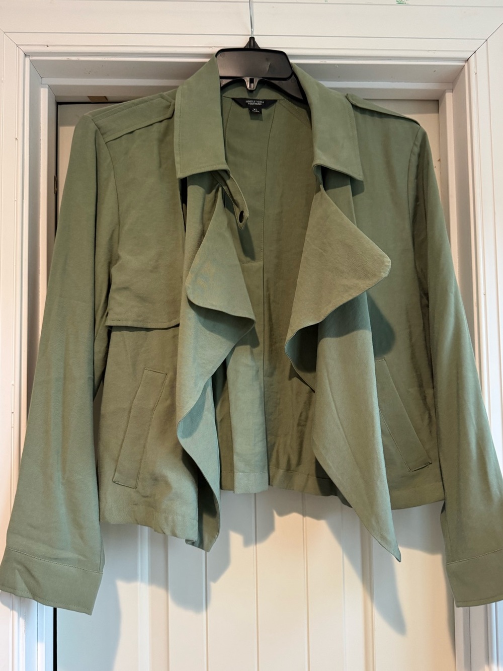 Simply Vera Vera Wang Olive Draped Open-Front Jacket